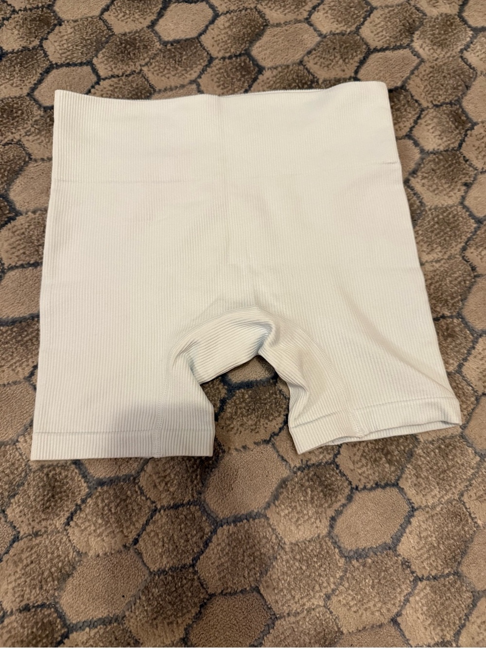 Seamless Ribbed High-Waist Biker Shorts - blue